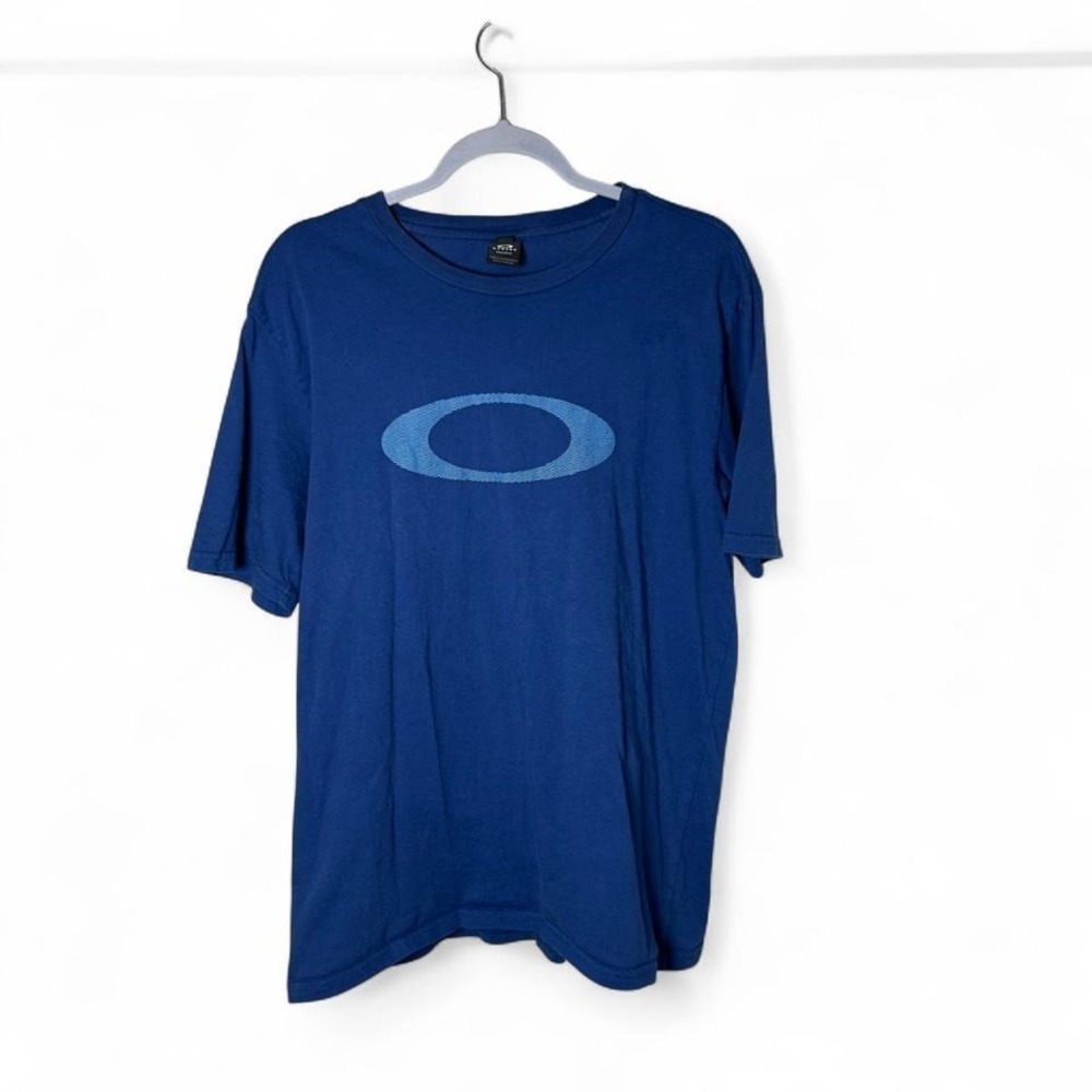 Oakley Men's O Bold Ellipse T-Shirt XL Regular‎ Fit Short Sleeve Blue